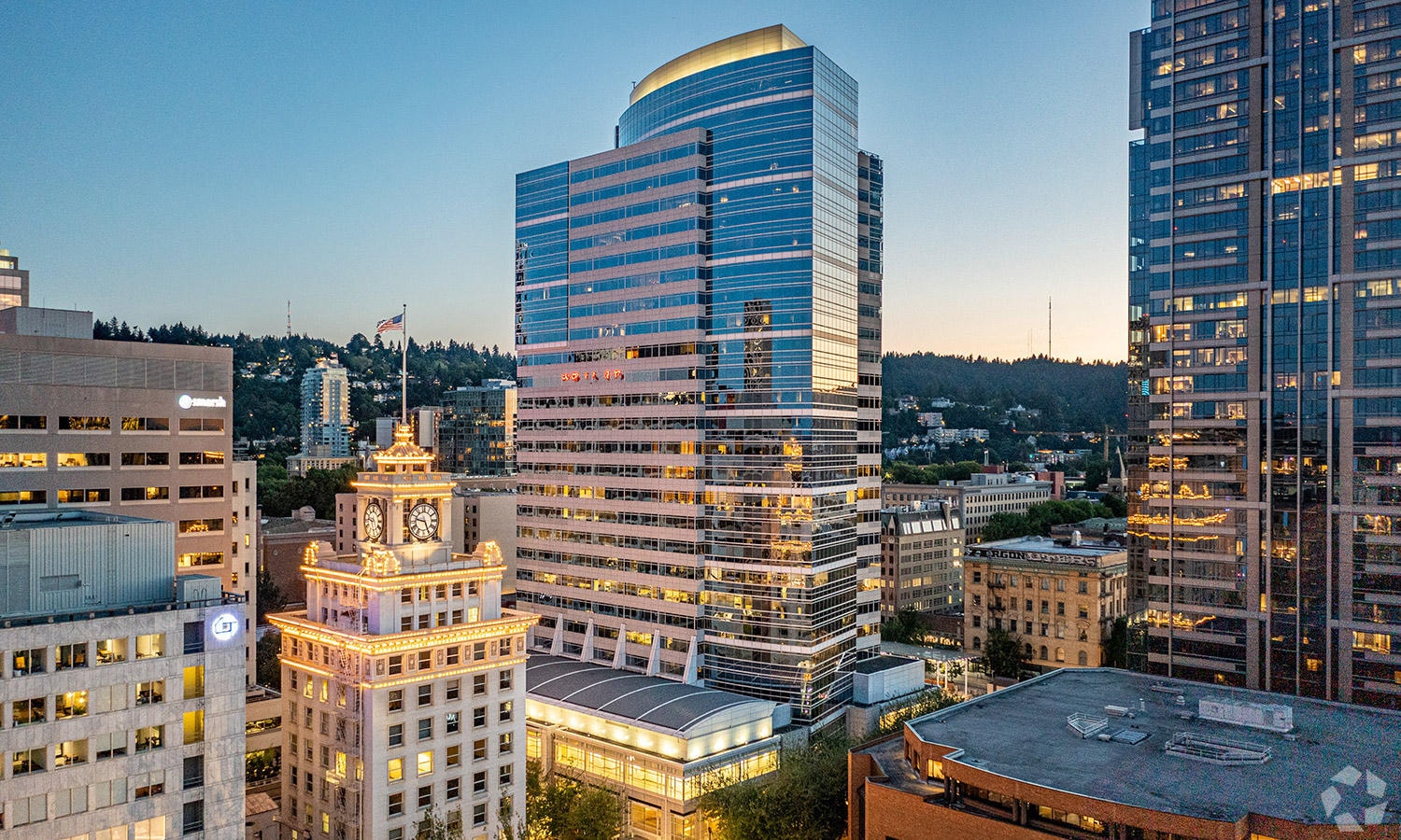 Downtown at Dusk — Eco-Green Cleaning Services account in Portland, OR